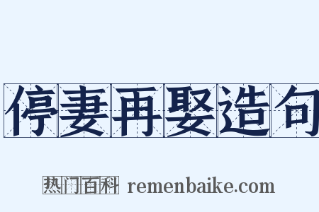 停妻再娶造句是什么意思的图片